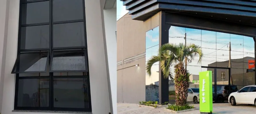 Projeto de fachada de vidro executado em Porto Alegre